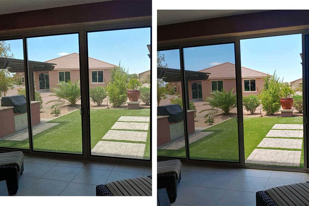 Patio security screen enclosures with a view